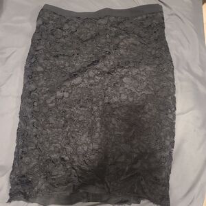 Karl Lagerfeld Black Lace Pencil Skirt